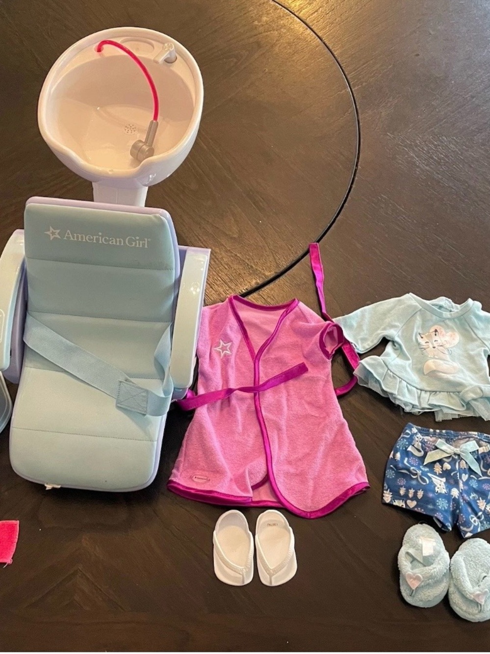 American Girl Salon/Spa Chair foot bath outfits accessories retired